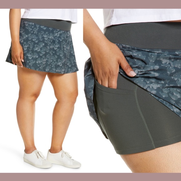 NWT Zella [‎ PLUS size 1X ] Suns Out Pocket Skort in Grey Greenwood Mila - Picture 2 of 12